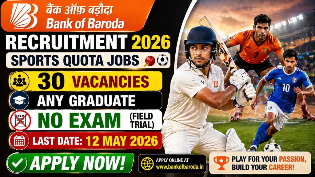 Bank of Baroda Sports Quota Recruitment 2026