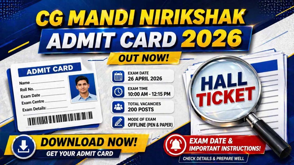 CG Mandi Nirikshak Admit Card 2026