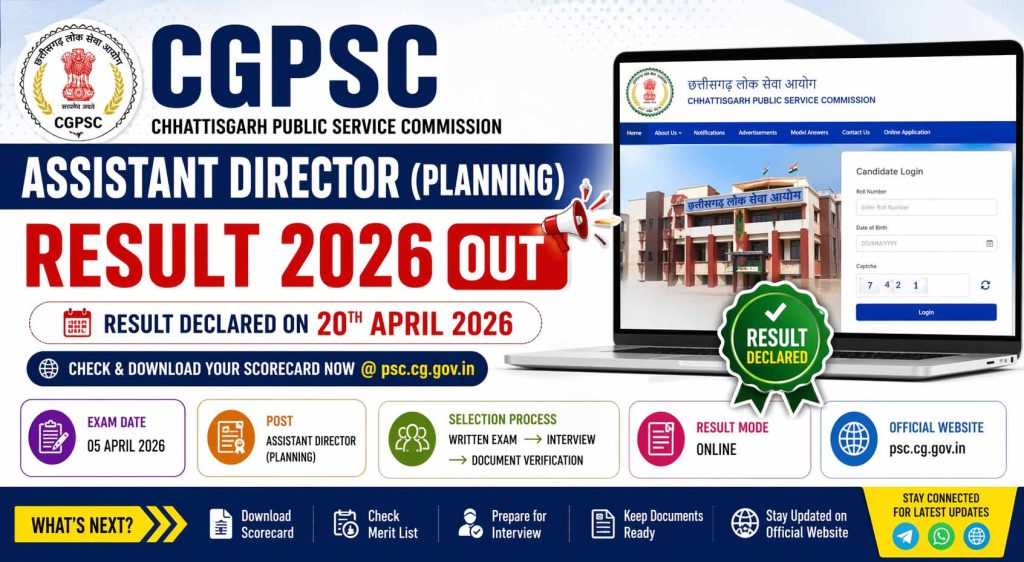CGPSC Assistant Director Result 2026
