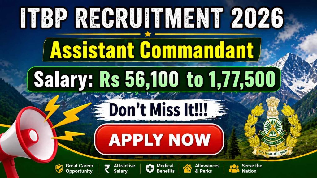 ITBP Assistant Commandant Recruitment 2026