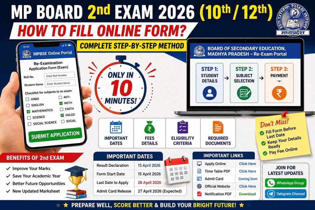 MP Board 10th Second Exam Form 2026
