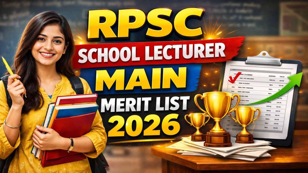 RPSC School Lecturer Main Merit List 2026