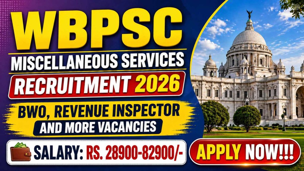 WBPSC Miscellaneous Services Recruitment 2026