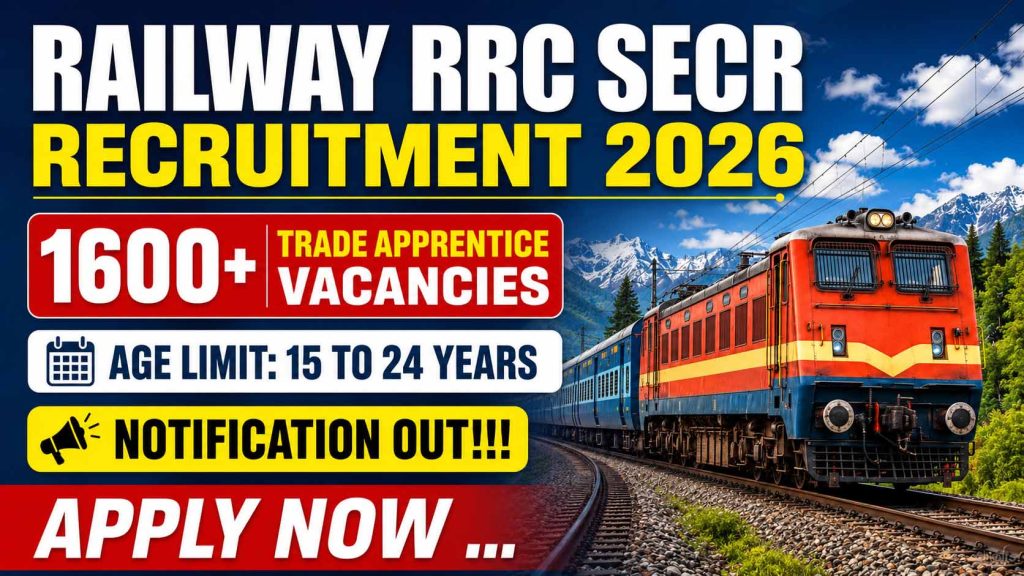 Railway RRC SECR Trade Apprentice Recruitment 2026
