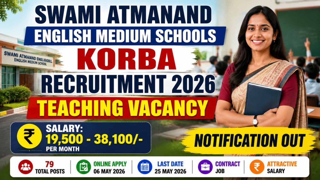 SAES Korba Teaching Recruitment 2026 Notification