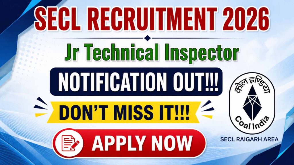 SECL Jr Technical Inspector Recruitment 2026